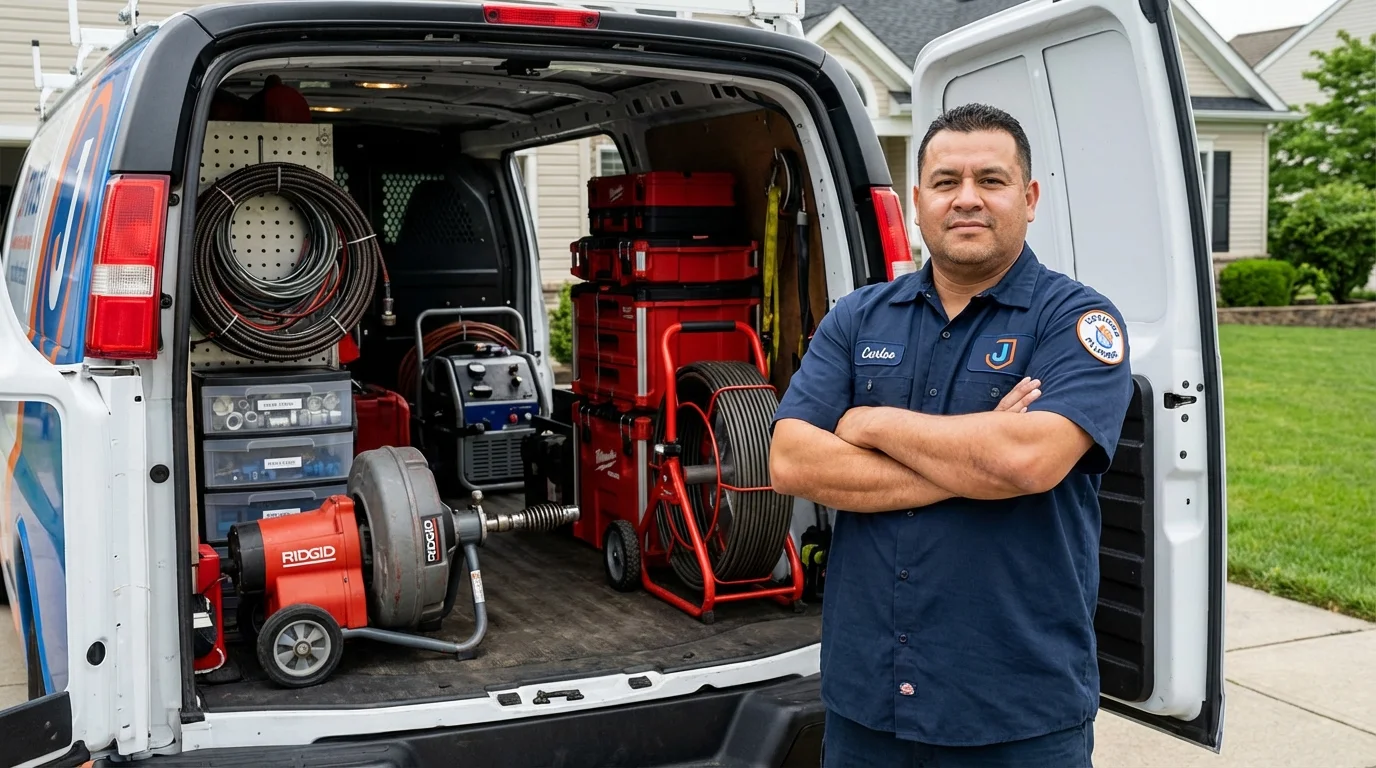 Professional drain cleaning equipment and Johns Plumbing LLC plumber in Green Springs
